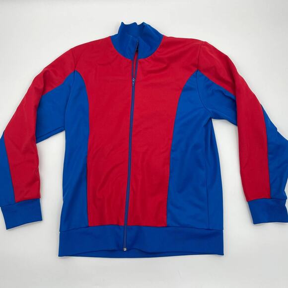 BURTON Mens Jacket Size L Blue Red Cotton Blend Lightweight Full Zip Snowboard - Picture 1 of 7